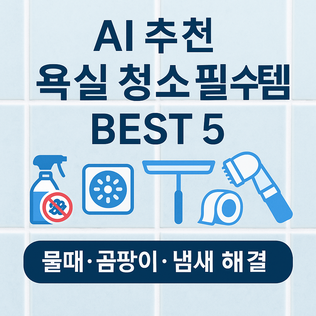 AI 데이터로 뽑은 욕실 청소 필수템 BEST 5 | 물때·곰팡이·냄새 한방에 해결